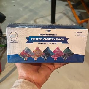 Disposable Masks, Individually Wrapped, Tie Dye, 50 Masks